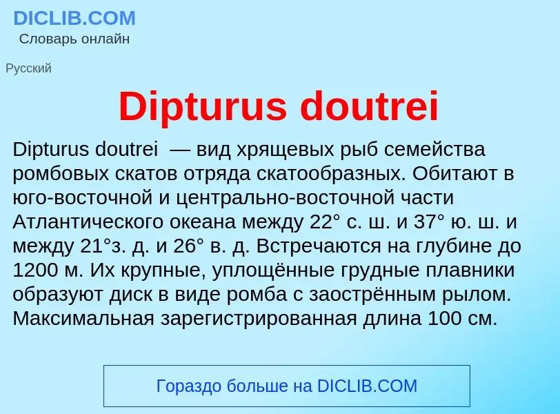 Что такое Dipturus doutrei - определение