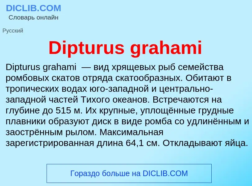 Что такое Dipturus grahami - определение