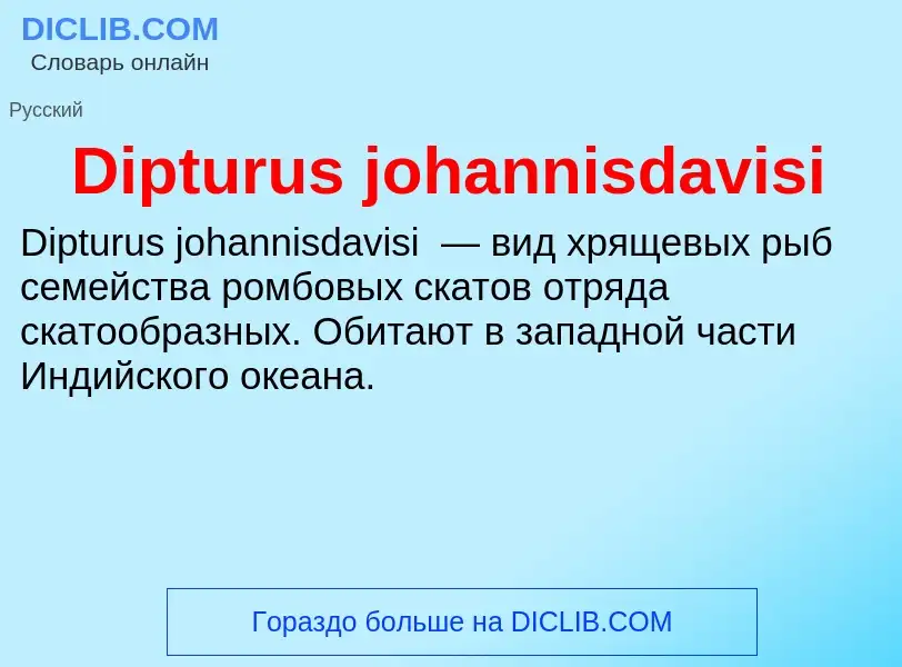 Что такое Dipturus johannisdavisi - определение