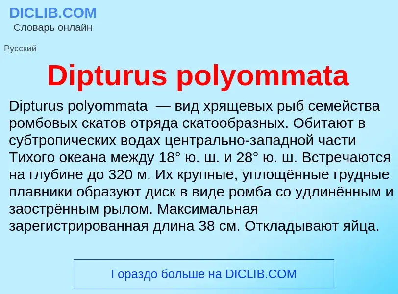 Что такое Dipturus polyommata - определение