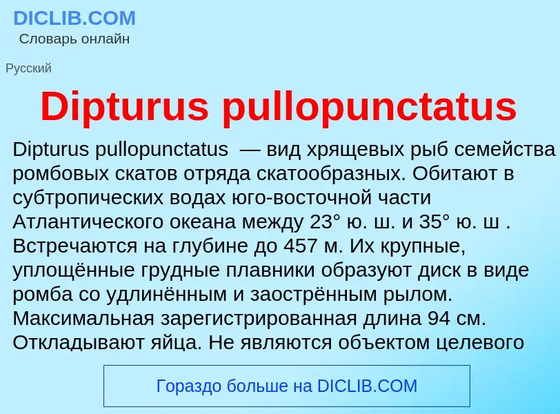 Что такое Dipturus pullopunctatus - определение