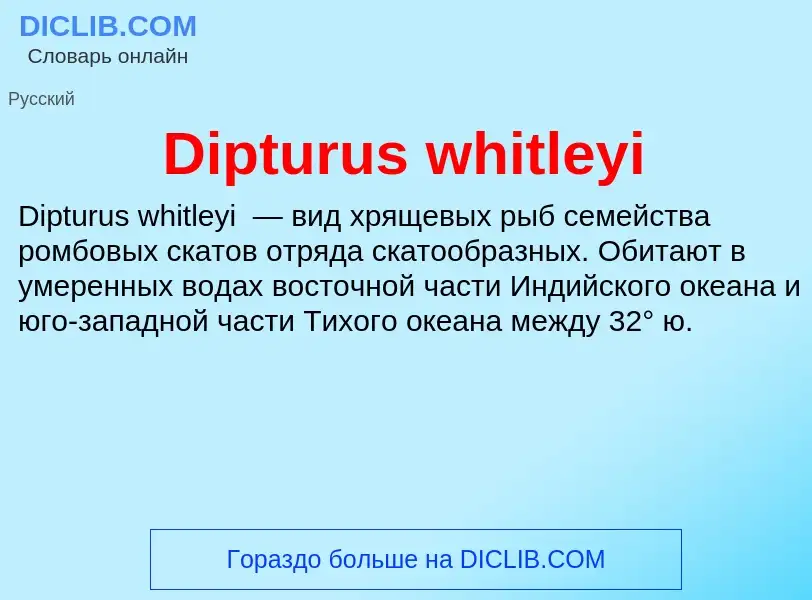 Что такое Dipturus whitleyi - определение