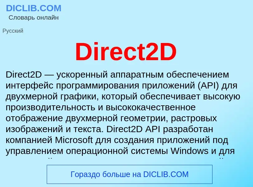 Что такое Direct2D - определение