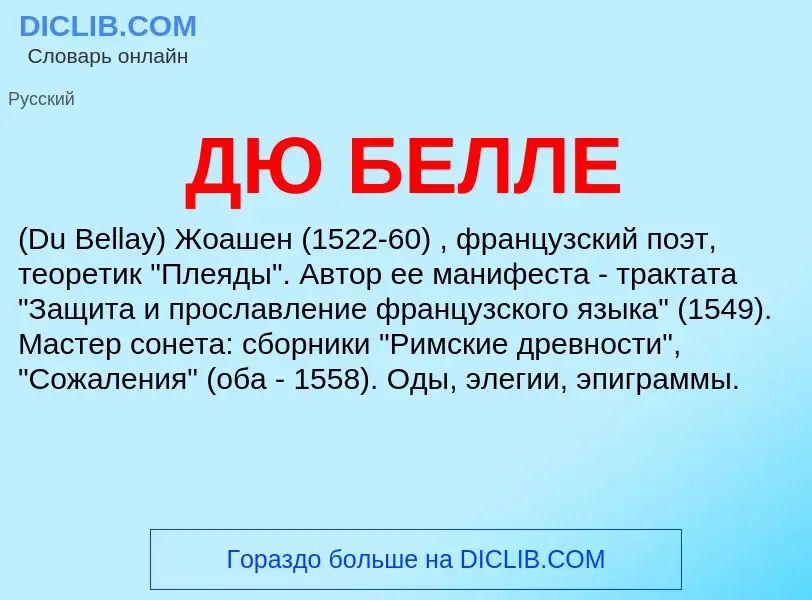 What is ДЮ БЕЛЛЕ - definition