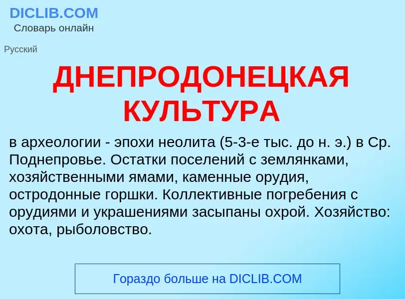 Was ist ДНЕПРОДОНЕЦКАЯ КУЛЬТУРА - Definition