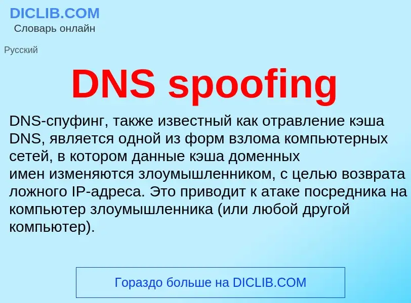 Что такое DNS spoofing - определение