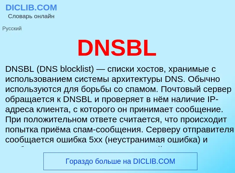 Что такое DNSBL - определение