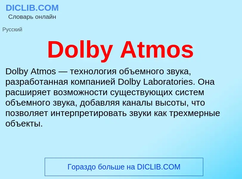 Che cos'è Dolby Atmos - definizione