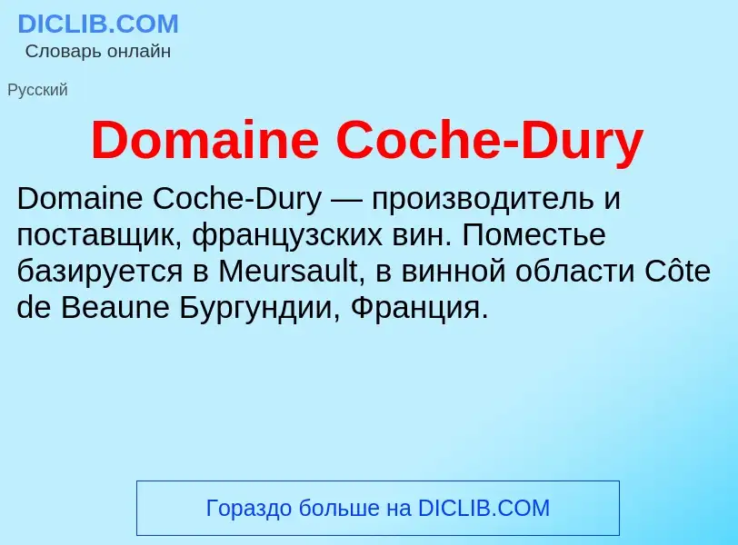 Что такое Domaine Coche-Dury - определение