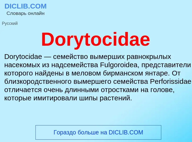 Что такое Dorytocidae - определение