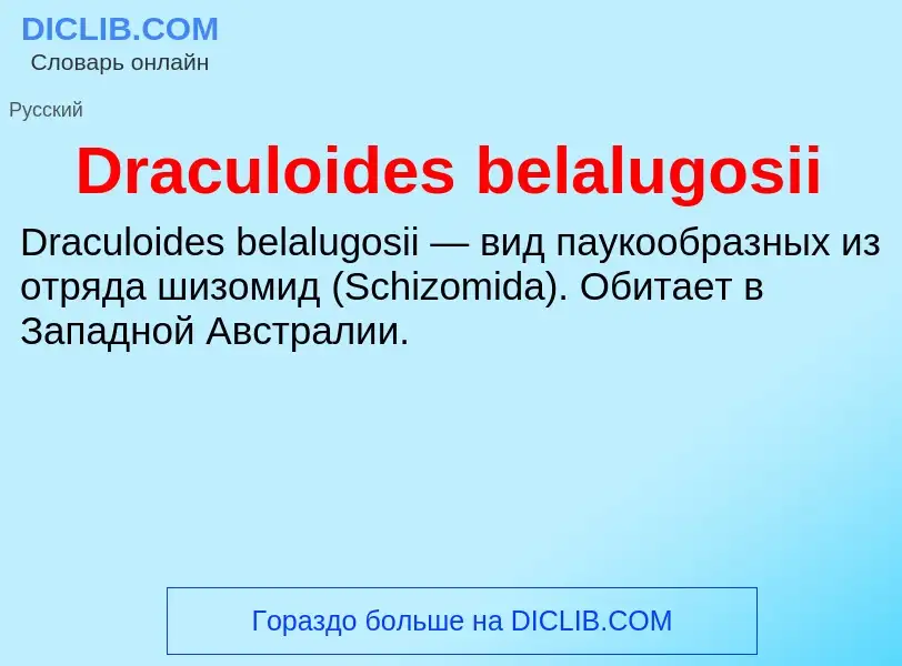 Что такое Draculoides belalugosii - определение