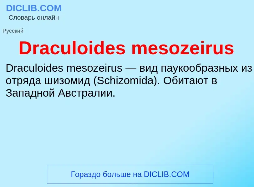 Что такое Draculoides mesozeirus - определение