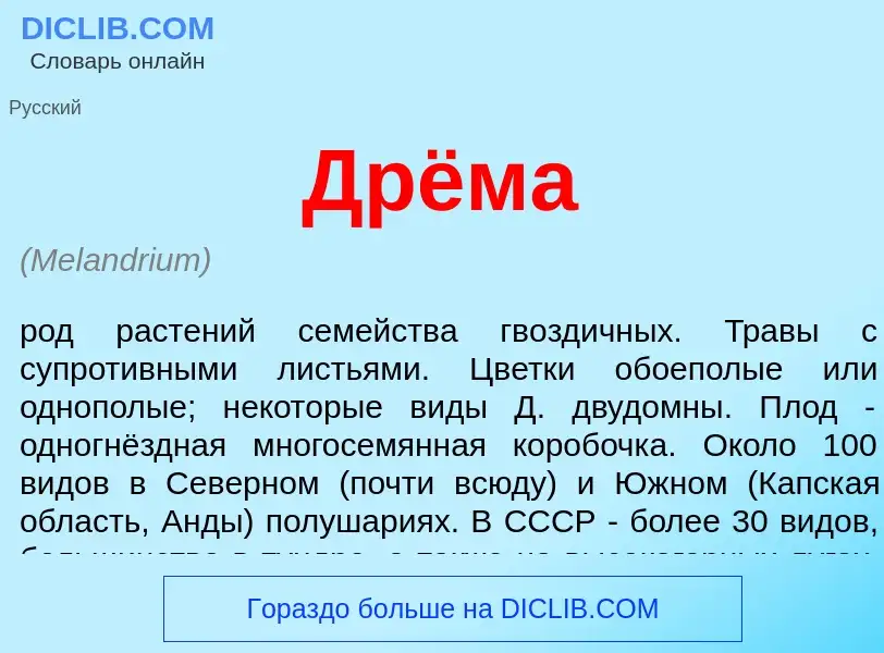 What is Дрёма - meaning and definition