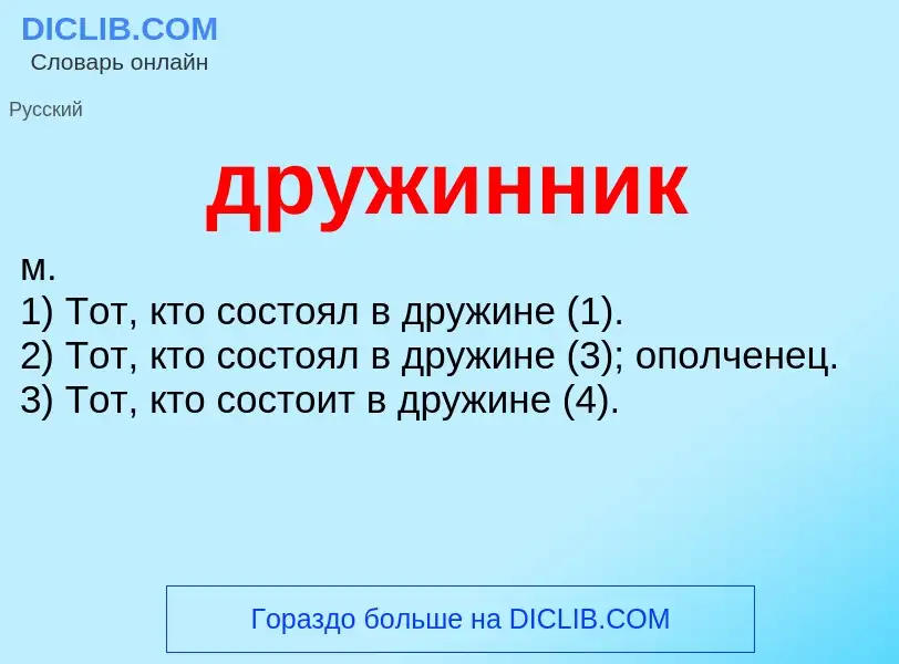 O que é дружинник - definição, significado, conceito