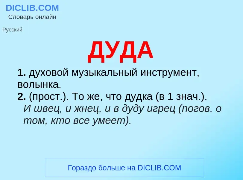 What is ДУДА - meaning and definition