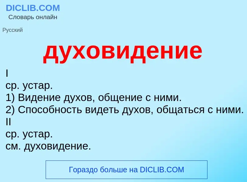 Что такое духовидение - определение