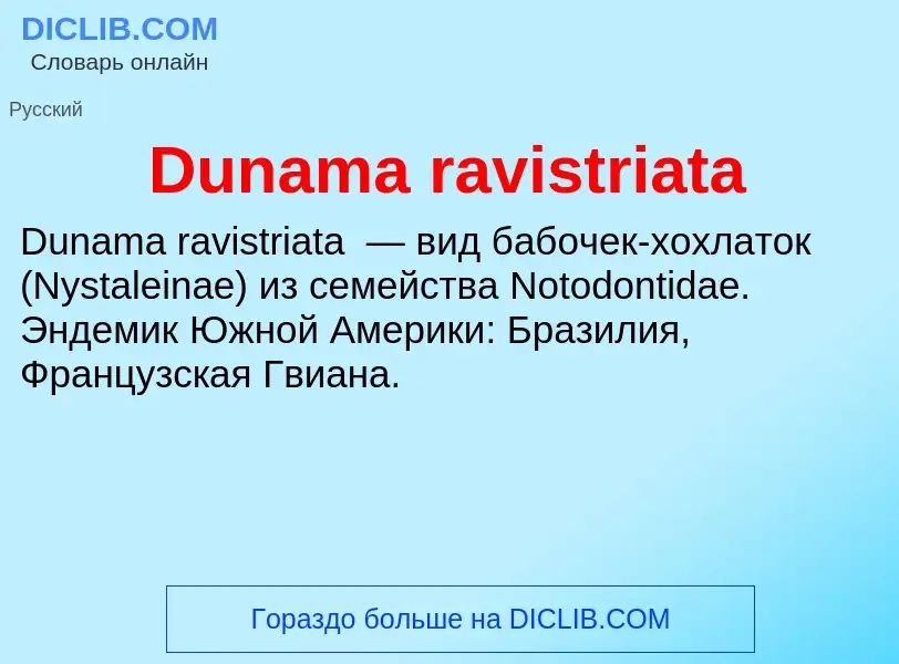 Что такое Dunama ravistriata - определение