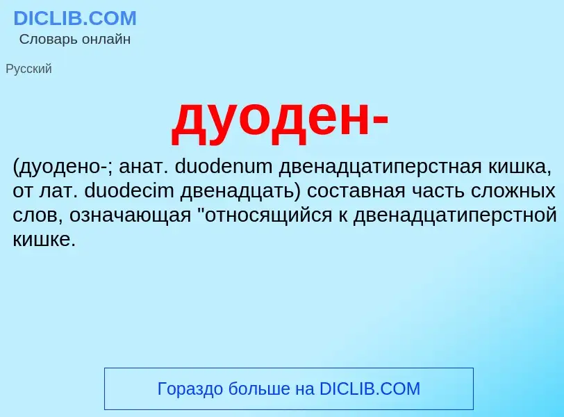 ¿Qué es дуоден- ? - significado y definición