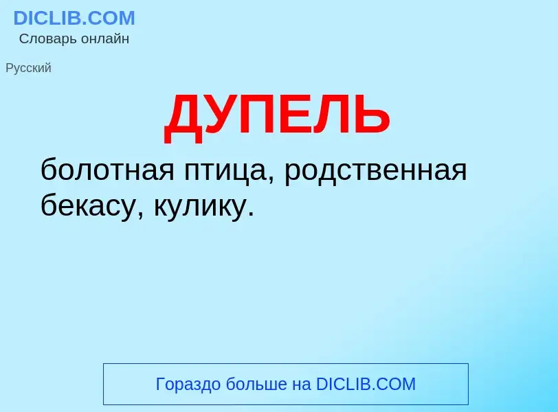 What is ДУПЕЛЬ - meaning and definition