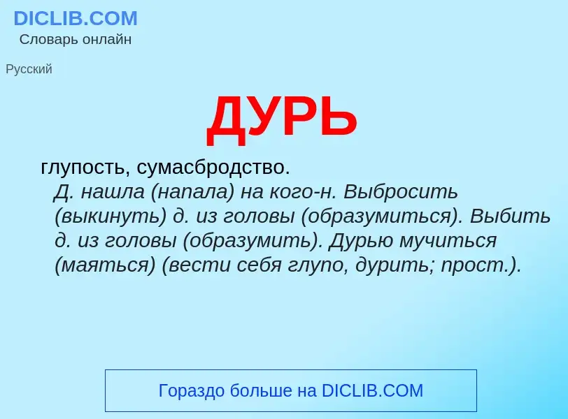 What is ДУРЬ - meaning and definition