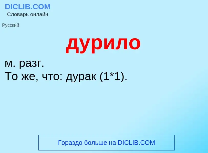 ¿Qué es дурило? - significado y definición