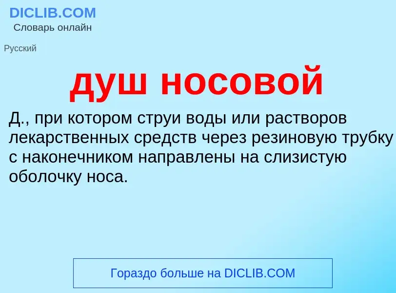 ¿Qué es душ носовой? - significado y definición