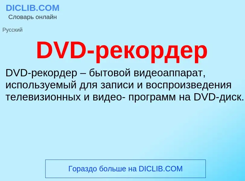 Что такое DVD-рекордер - определение