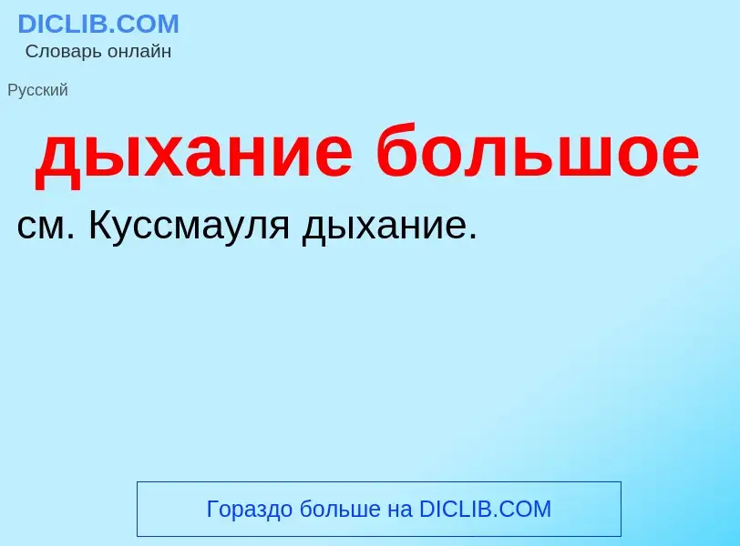 ¿Qué es дыхание большое? - significado y definición