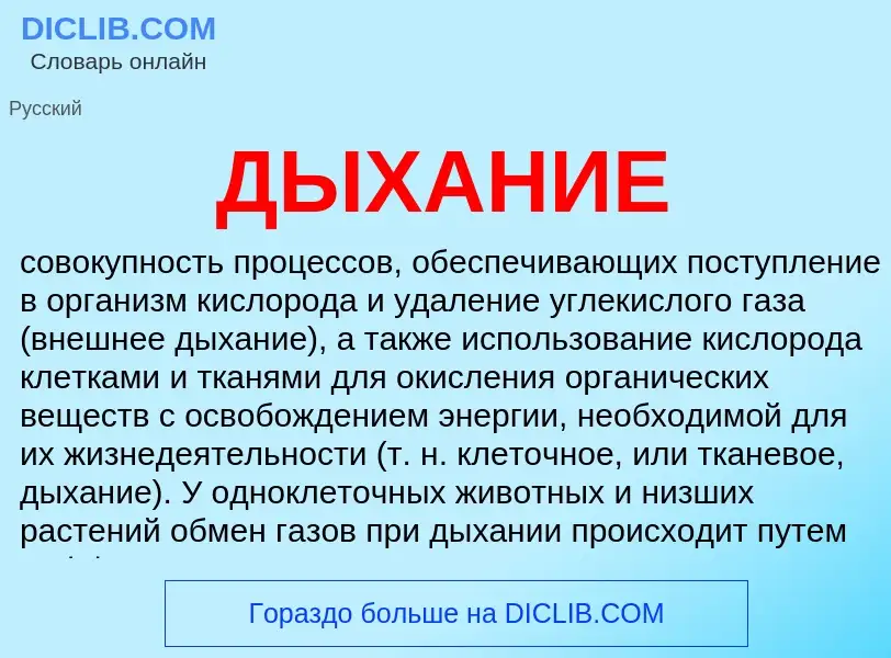 ¿Qué es ДЫХАНИЕ? - significado y definición