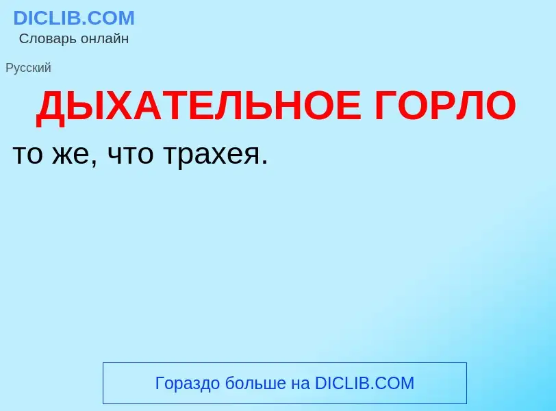 ¿Qué es ДЫХАТЕЛЬНОЕ ГОРЛО? - significado y definición