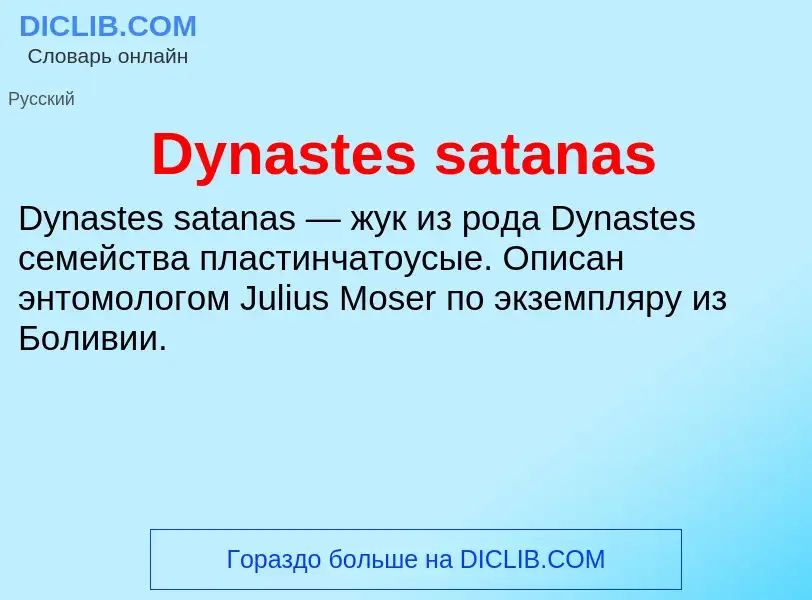 Wat is Dynastes satanas - definition