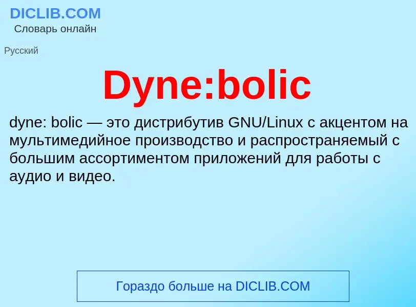 What is Dyne:bolic - meaning and definition