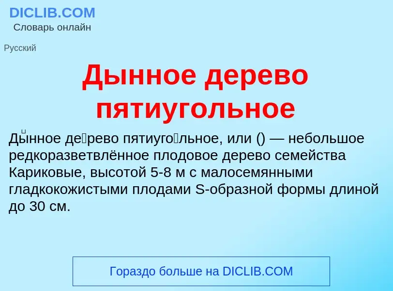 Wat is Дынное дерево пятиугольное - definition