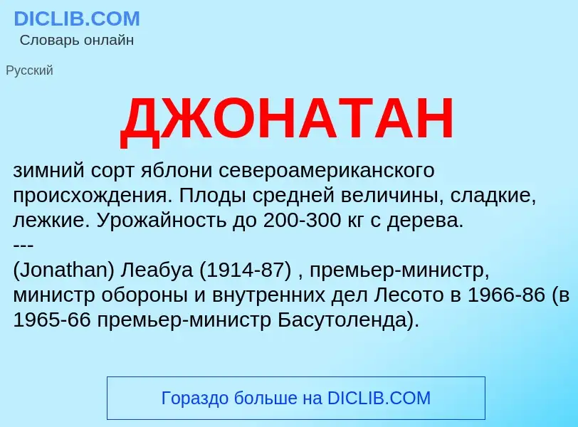 What is ДЖОНАТАН - meaning and definition