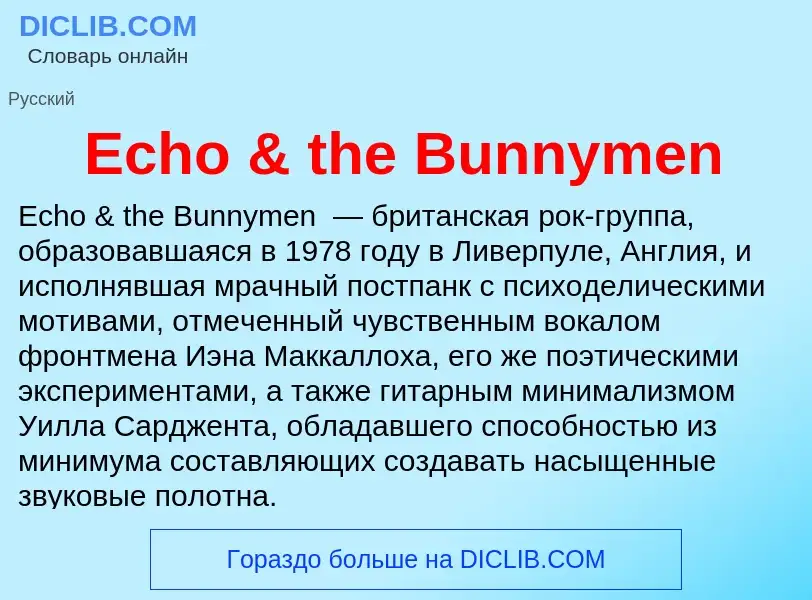 Τι είναι Echo & the Bunnymen - ορισμός