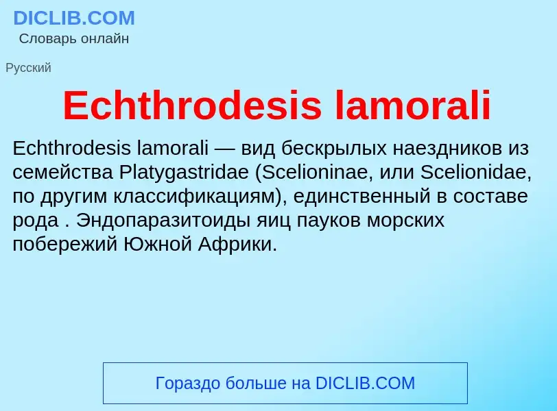 Что такое Echthrodesis lamorali - определение