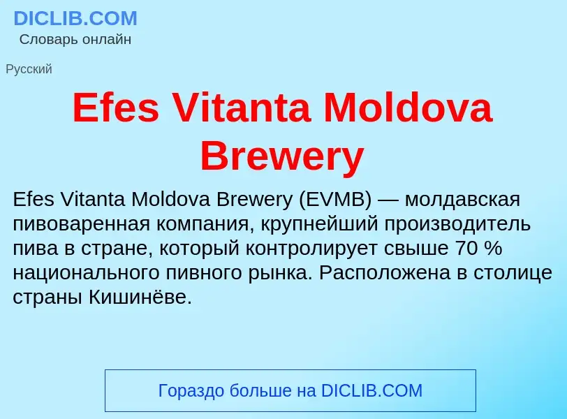 Что такое Efes Vitanta Moldova Brewery - определение