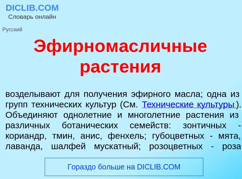 Что такое Эфирном<font color="red">а</font>сличные раст<font color="red">е</font>ния - определение