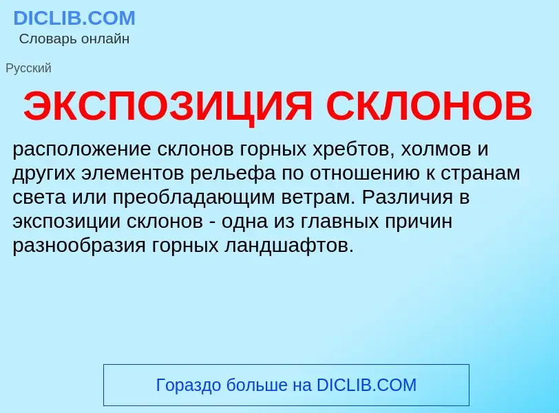 What is ЭКСПОЗИЦИЯ СКЛОНОВ - definition