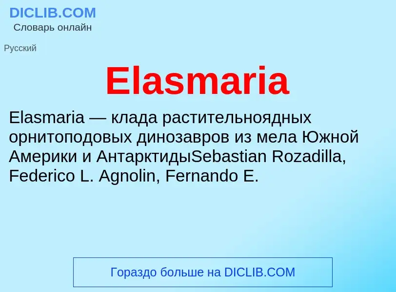 Что такое Elasmaria - определение