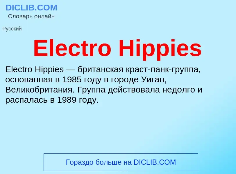 Что такое Electro Hippies - определение