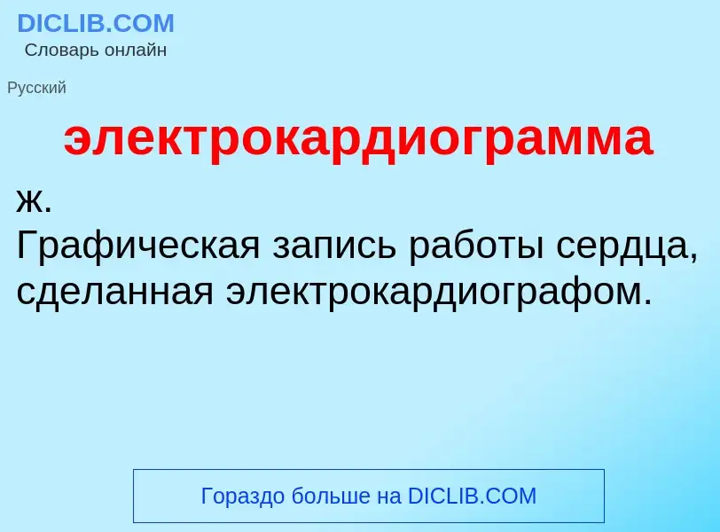 ¿Qué es электрокардиограмма? - significado y definición