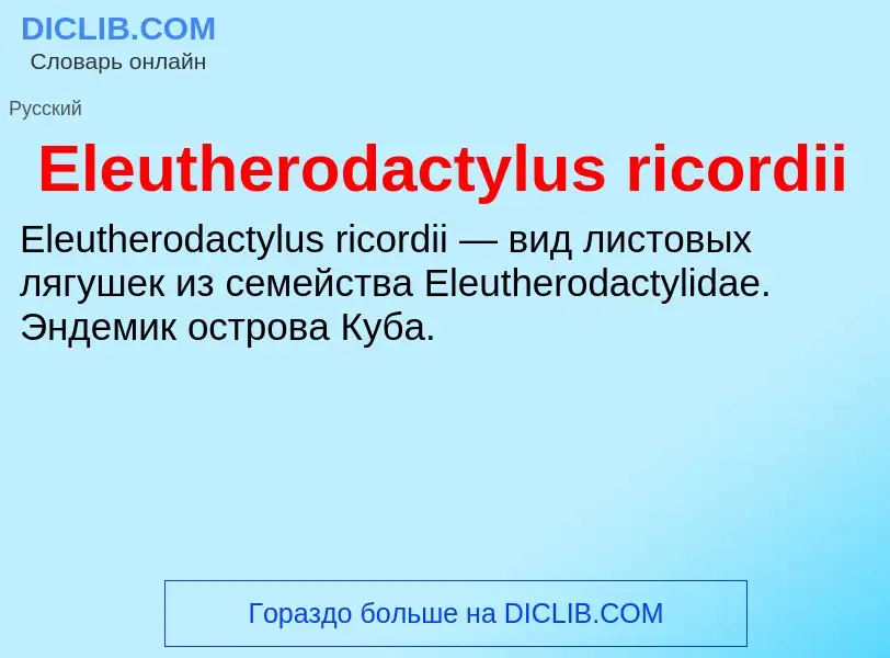 Что такое Eleutherodactylus ricordii - определение