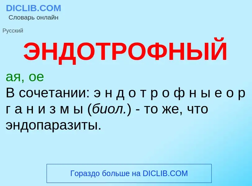 O que é ЭНДОТРОФНЫЙ - definição, significado, conceito