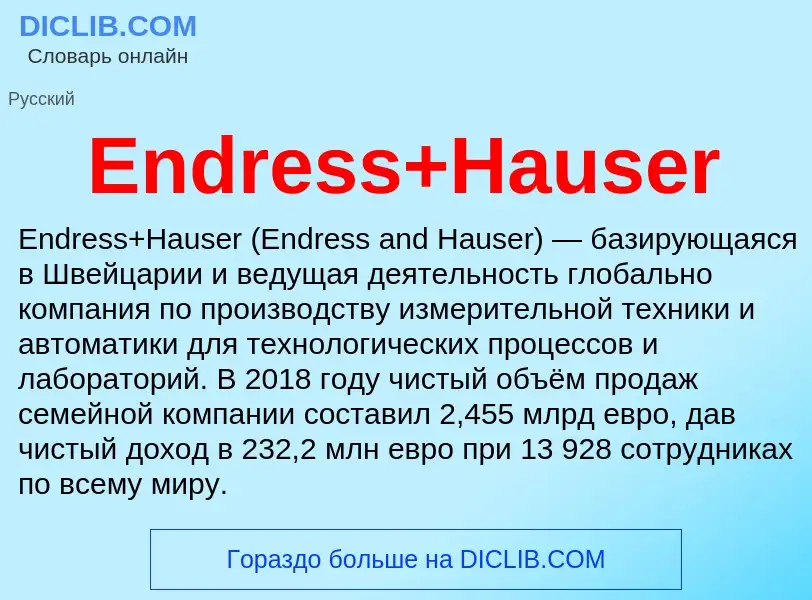 Что такое Endress+Hauser - определение