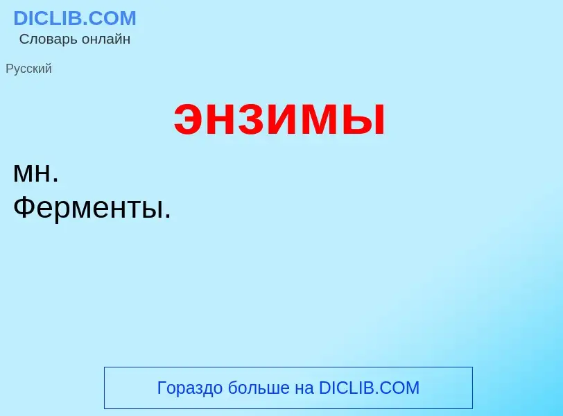 ¿Qué es энзимы? - significado y definición