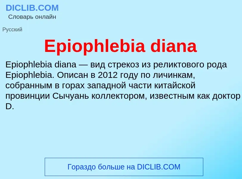 Qu'est-ce que Epiophlebia diana - définition