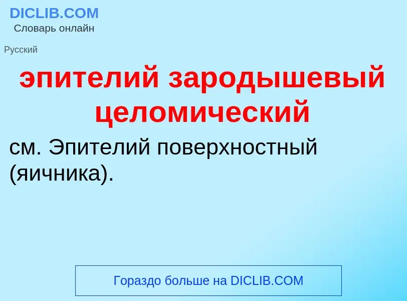 Τι είναι эпителий зародышевый целомический - ορισμός