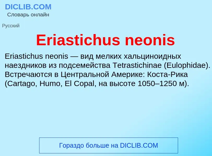 Что такое Eriastichus neonis - определение