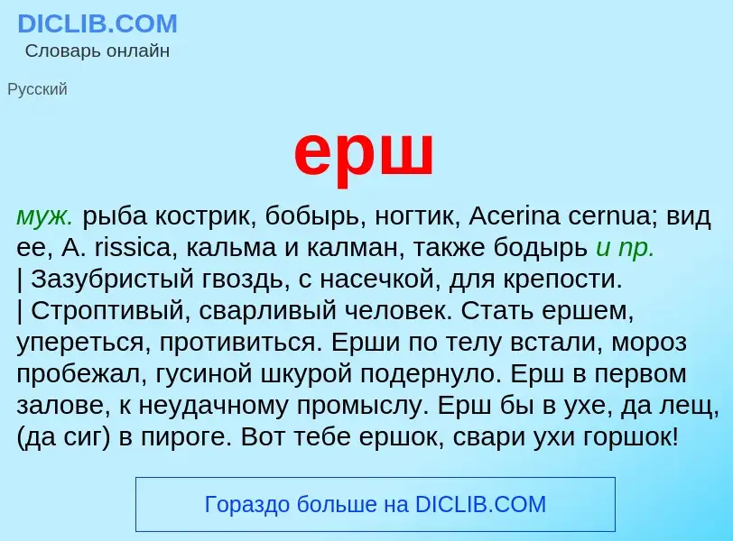 O que é ерш - definição, significado, conceito